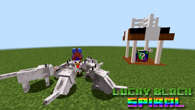 Lucky Block Spiral mod on Minecraft 1.8.9