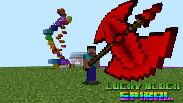 Lucky Block Spiral mod on Minecraft 1.8.9