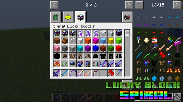 Lucky Block Spiral mod on Minecraft 1.8.9