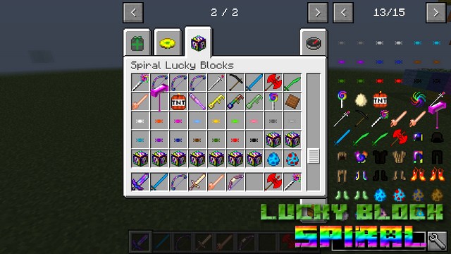 Lucky Block Spiral mod on Minecraft 1.8.9