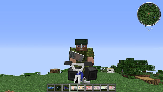 Download Minecraft 1.7.10 on a computer with mods weapons and cars